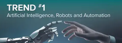 Robot hand and human hand about to touch